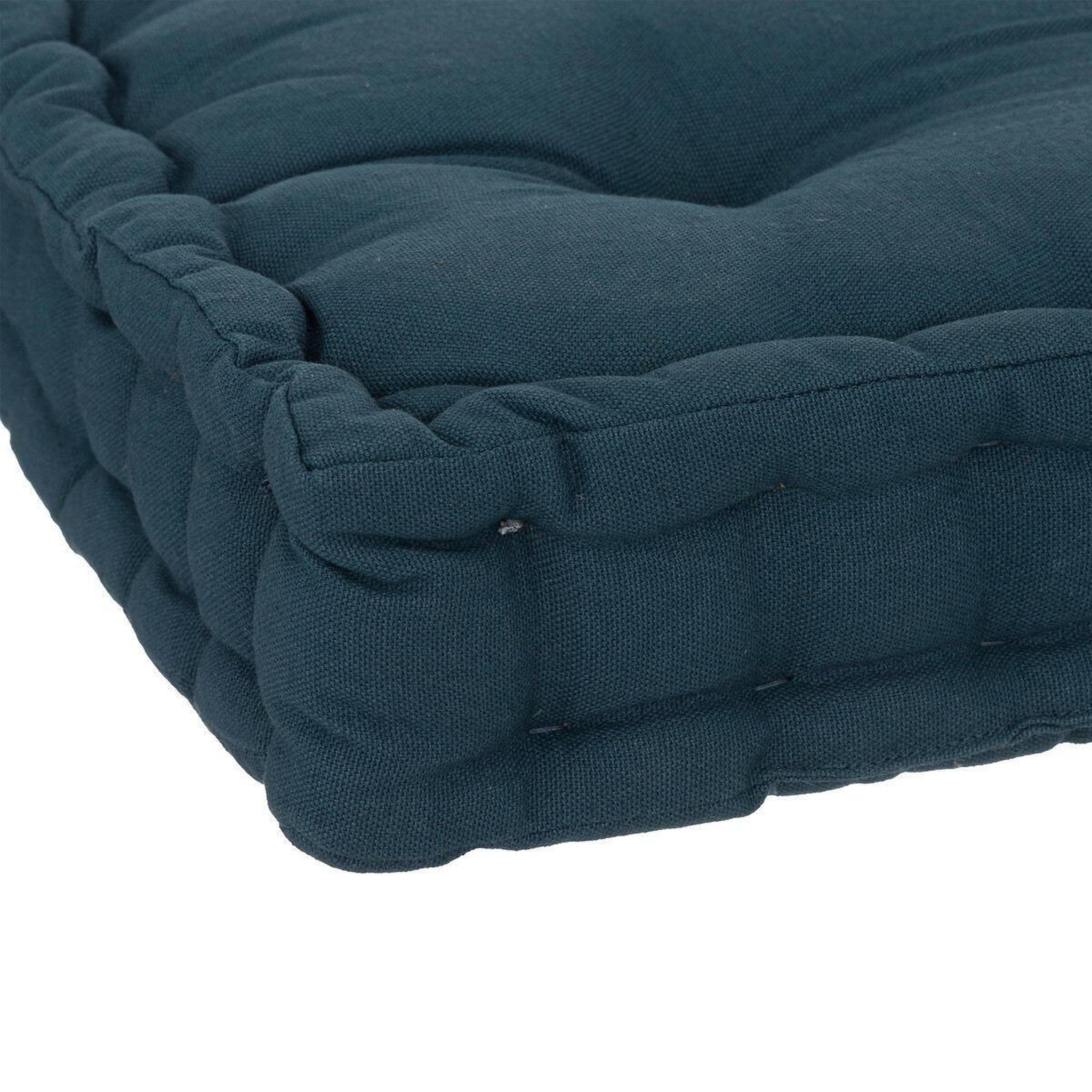 Voir la diapositive 3 : ATMOSPHERA Coussin de sol  dorian  40x40cm bleu égéen