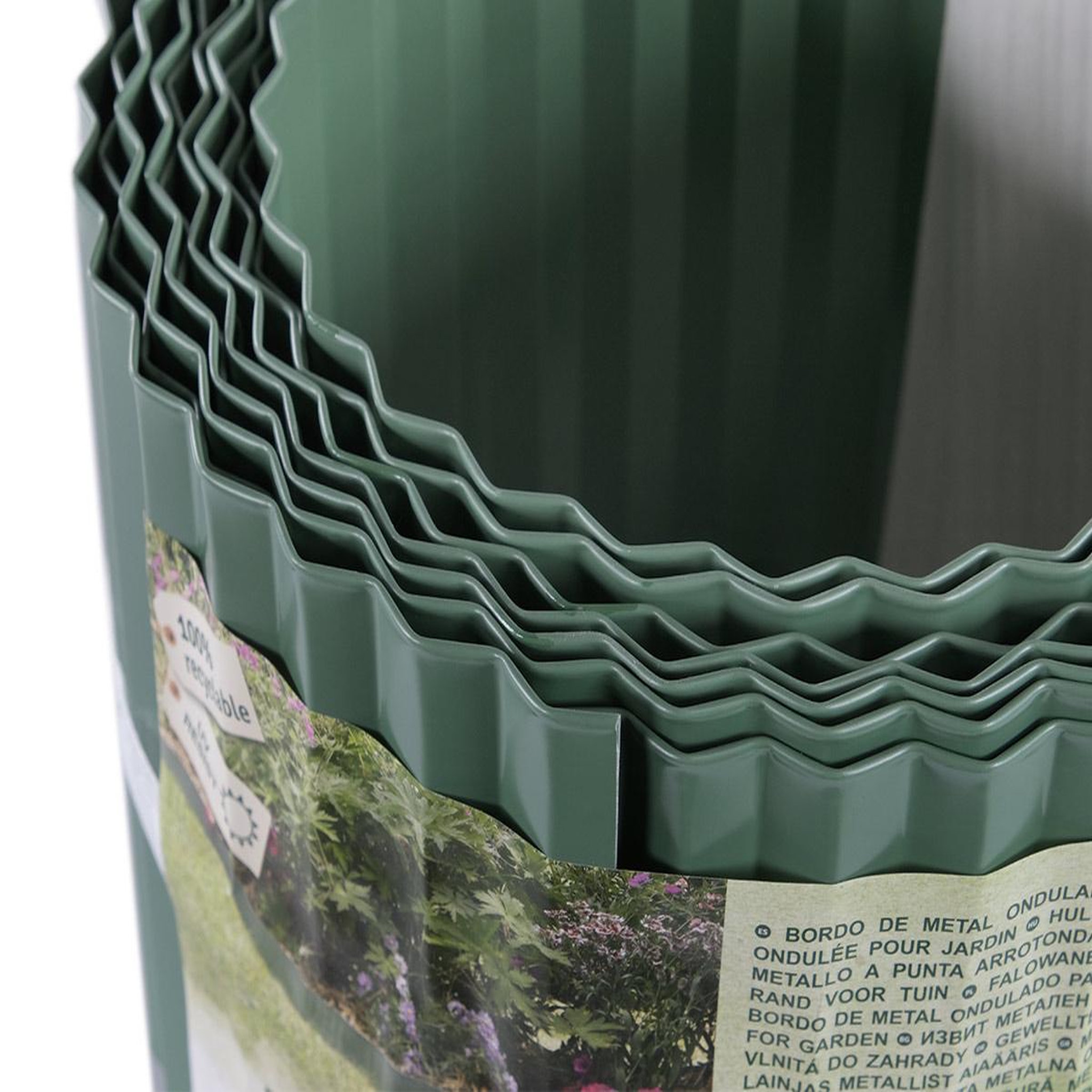 Voir la diapositive 2 : Nortene Bordure acier steely bordura - vert - 0,14 x 6 m