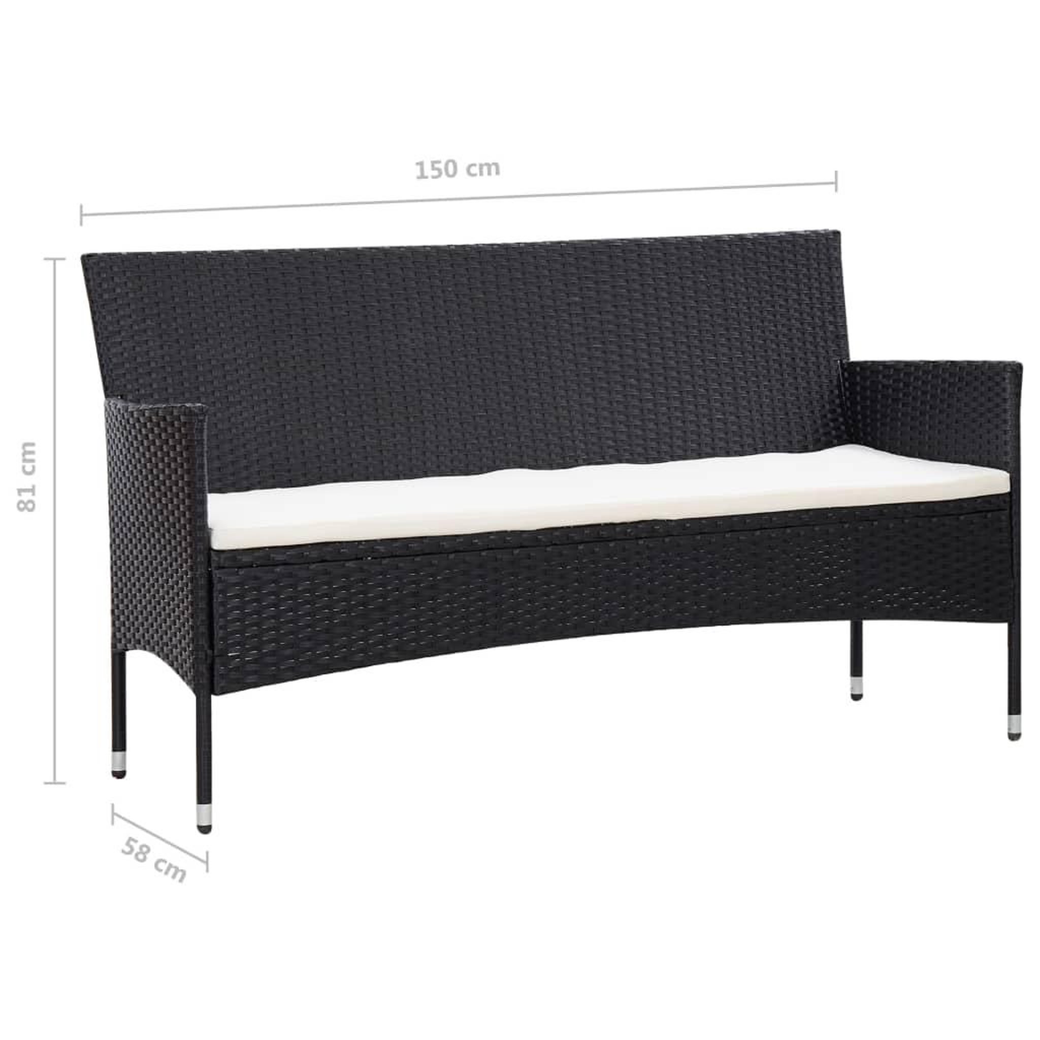 Voir la diapositive 6 : VIDAXL Salon de jardin 5 pcs avec coussins resine tressee noir