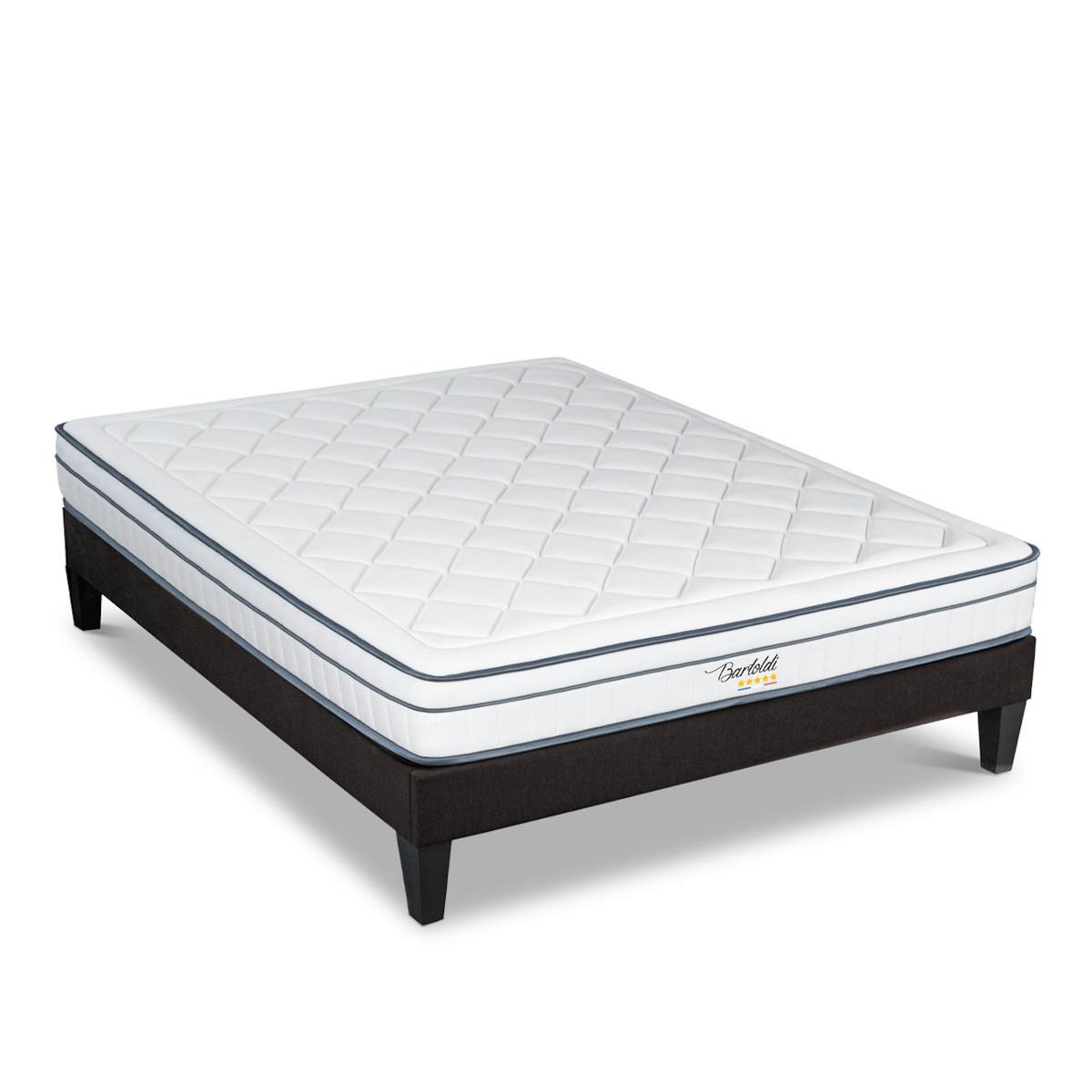 BELLECOUR BELLECOUR LITERIE | Ensemble BARTOLDI | Matelas Ressorts ensachés + Sommier Bois