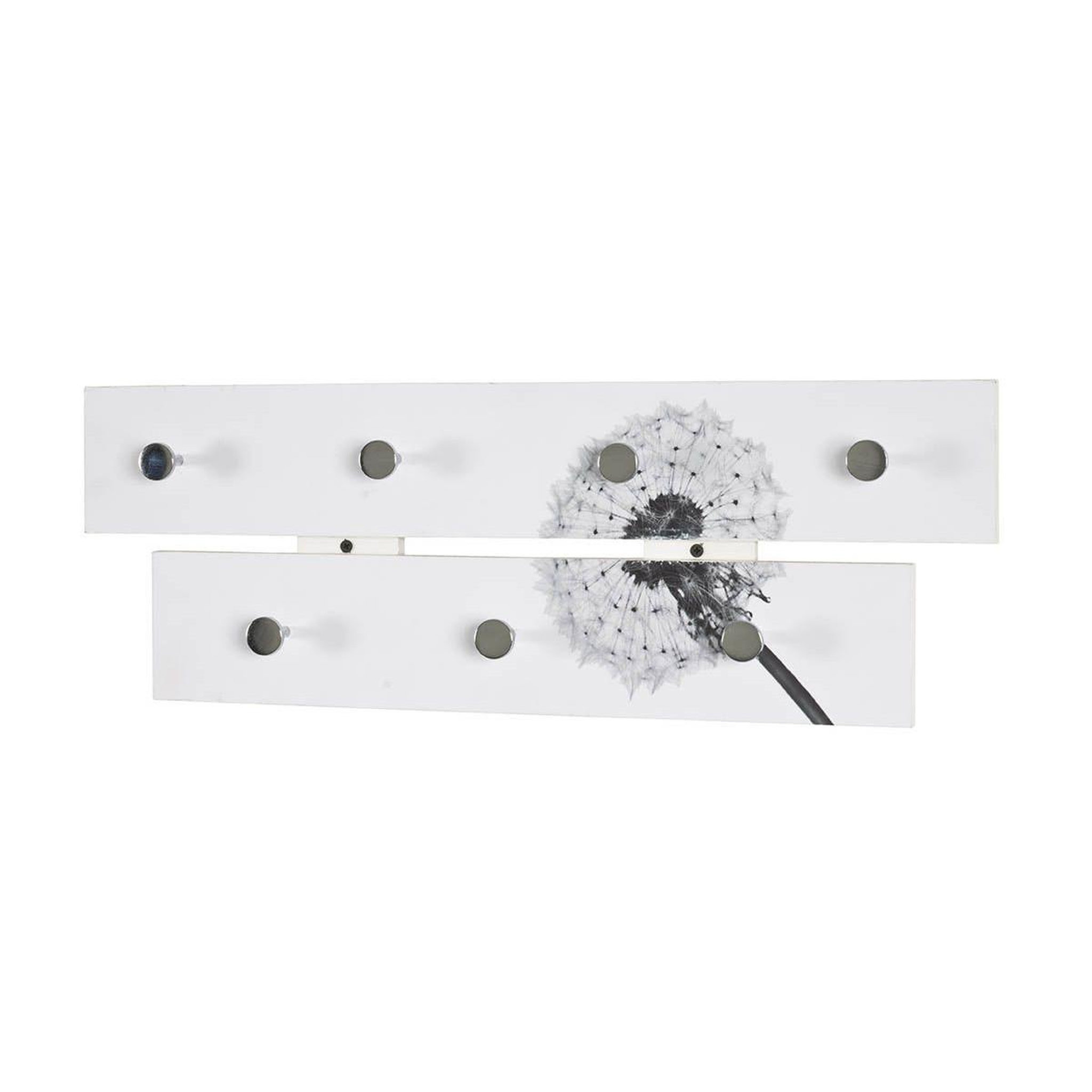 Paris Prix Patère murale 2 niveaux  fleur de pissenlit  60cm blanc