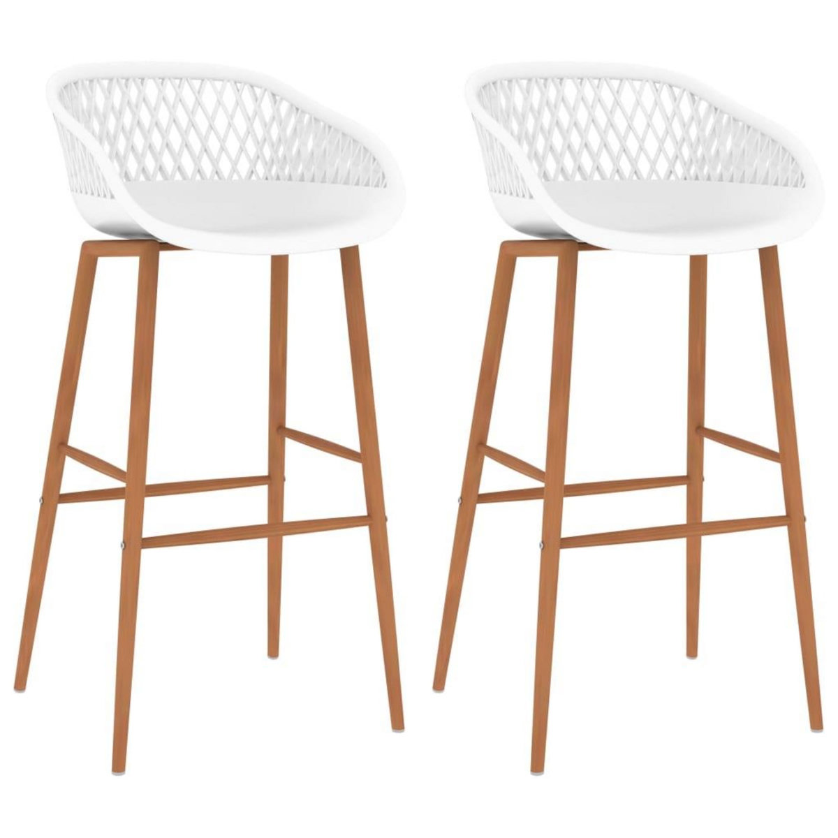 VIDAXL Chaises de bar lot de 2 blanc