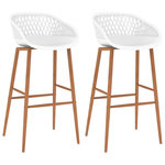 VIDAXL Chaises de bar lot de 2 blanc