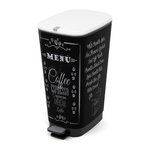 KIS KIS Poubelle de cuisine a pédale - Noir - Motif coffee - 42.5L