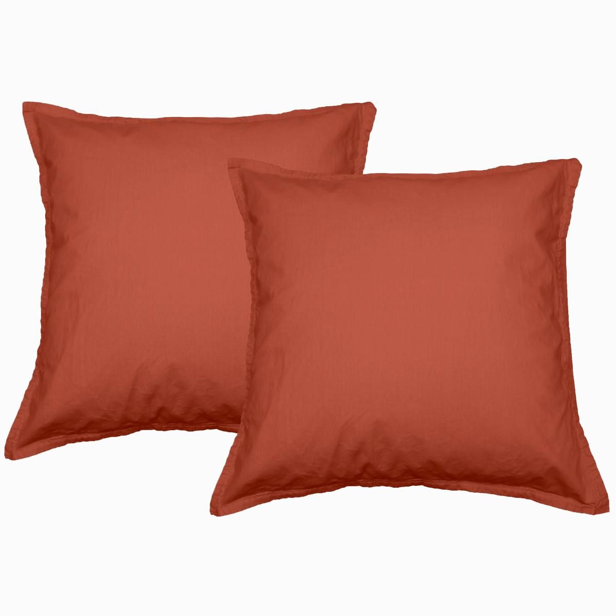 Sensei Maison Lot de 2 taies d'oreiller en percale lavée HOME WASHED