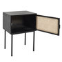 Voir la diapositive 3 : TOILINUX Table de chevet en cannage 1 porte en Bois et métal