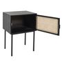 Voir la diapositive 3 : TOILINUX Table de chevet en cannage 1 porte en Bois et métal