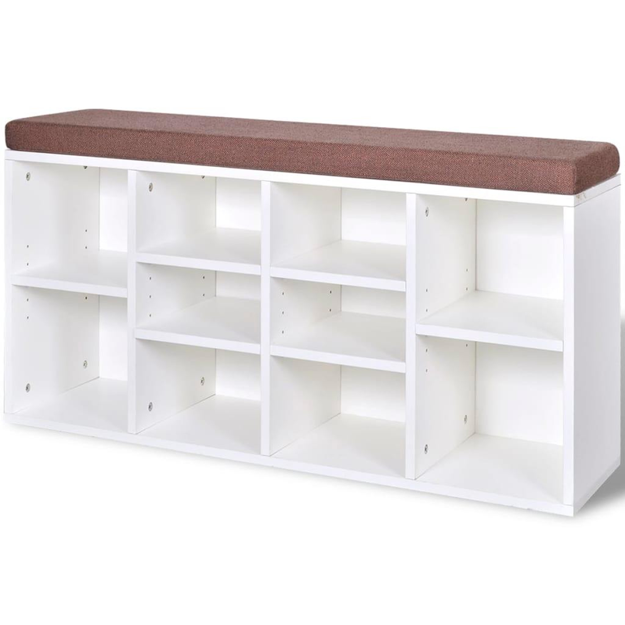 Voir la diapositive 2 : VIDAXL Banc de rangement a chaussures 10 compartiments Blanc