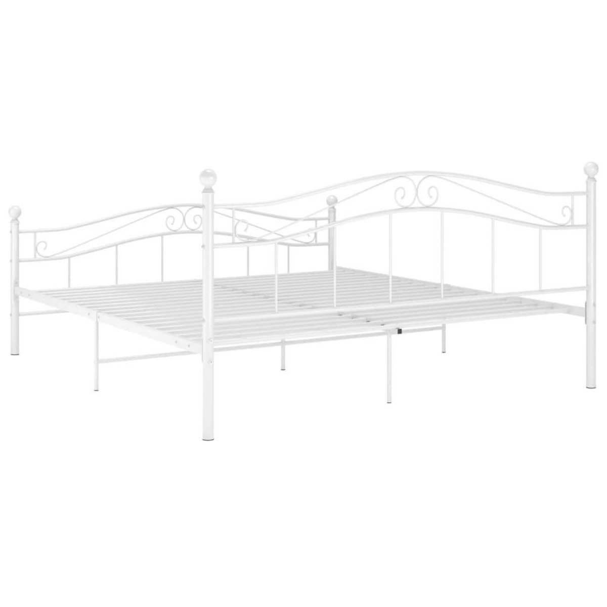 VIDAXL Cadre de lit sans matelas blanc metal 140x200 cm