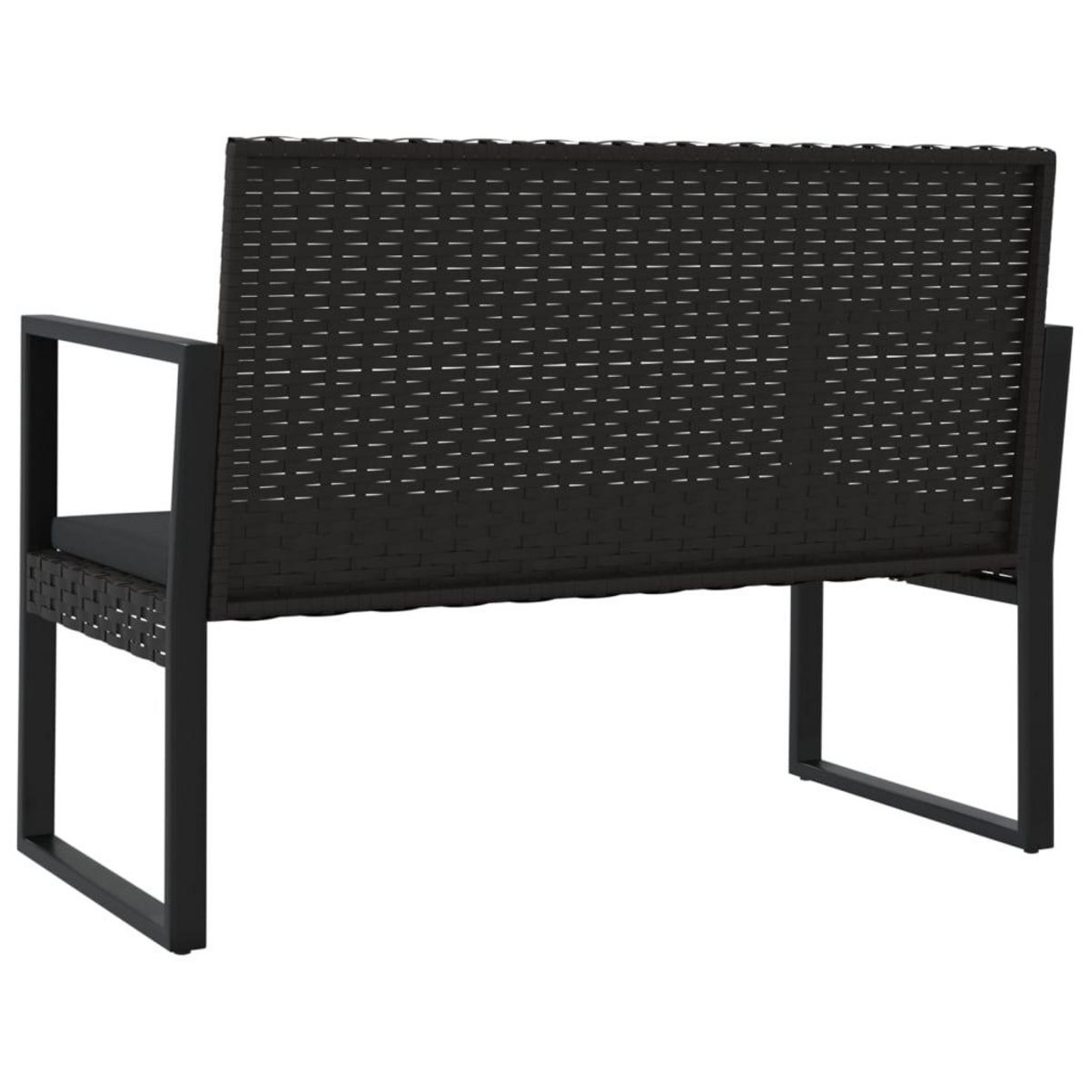 VIDAXL Banc de jardin avec coussins noir 106 cm resine tressee