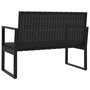 Voir la diapositive 5 : VIDAXL Banc de jardin avec coussins noir 106 cm resine tressee
