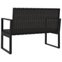 Voir la diapositive 5 : VIDAXL Banc de jardin avec coussins noir 106 cm resine tressee