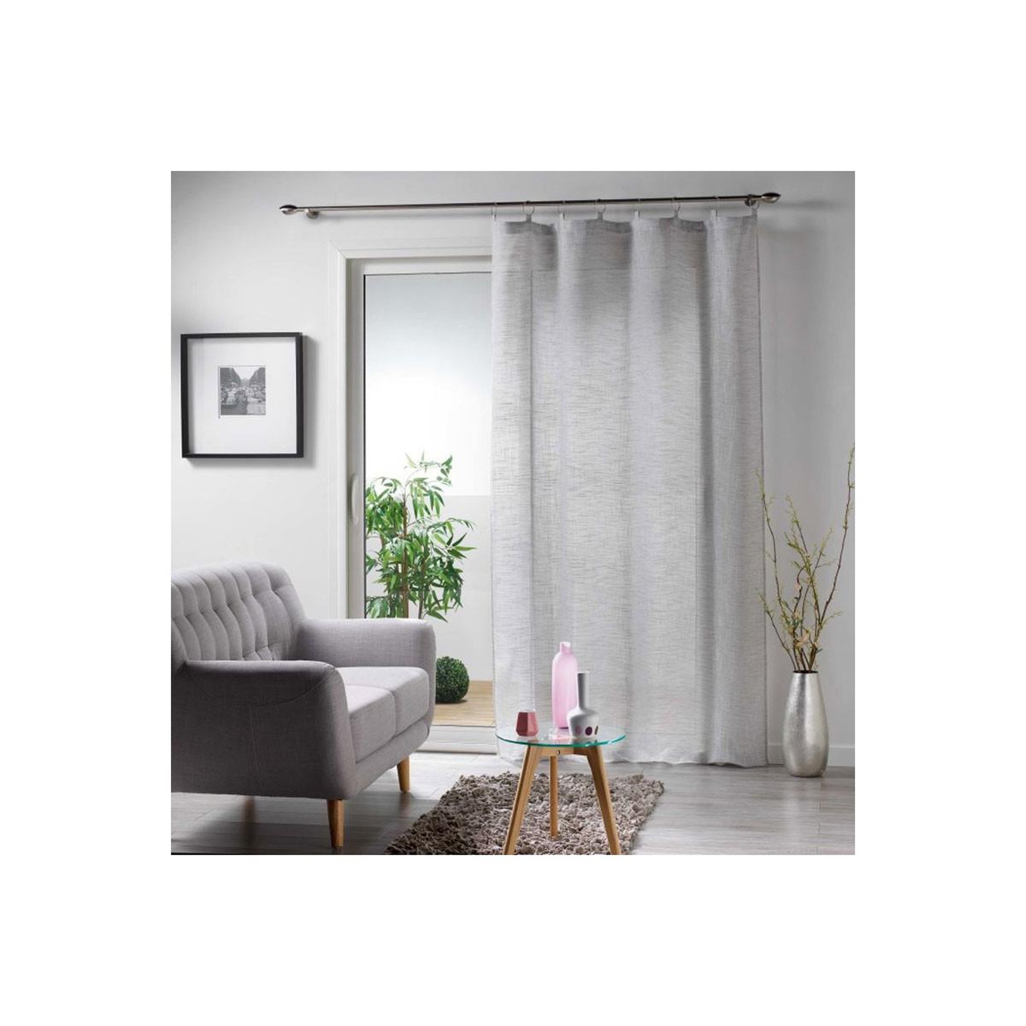 Douceur d'Intérieur Rideau voilage  milza  140x240cm gris