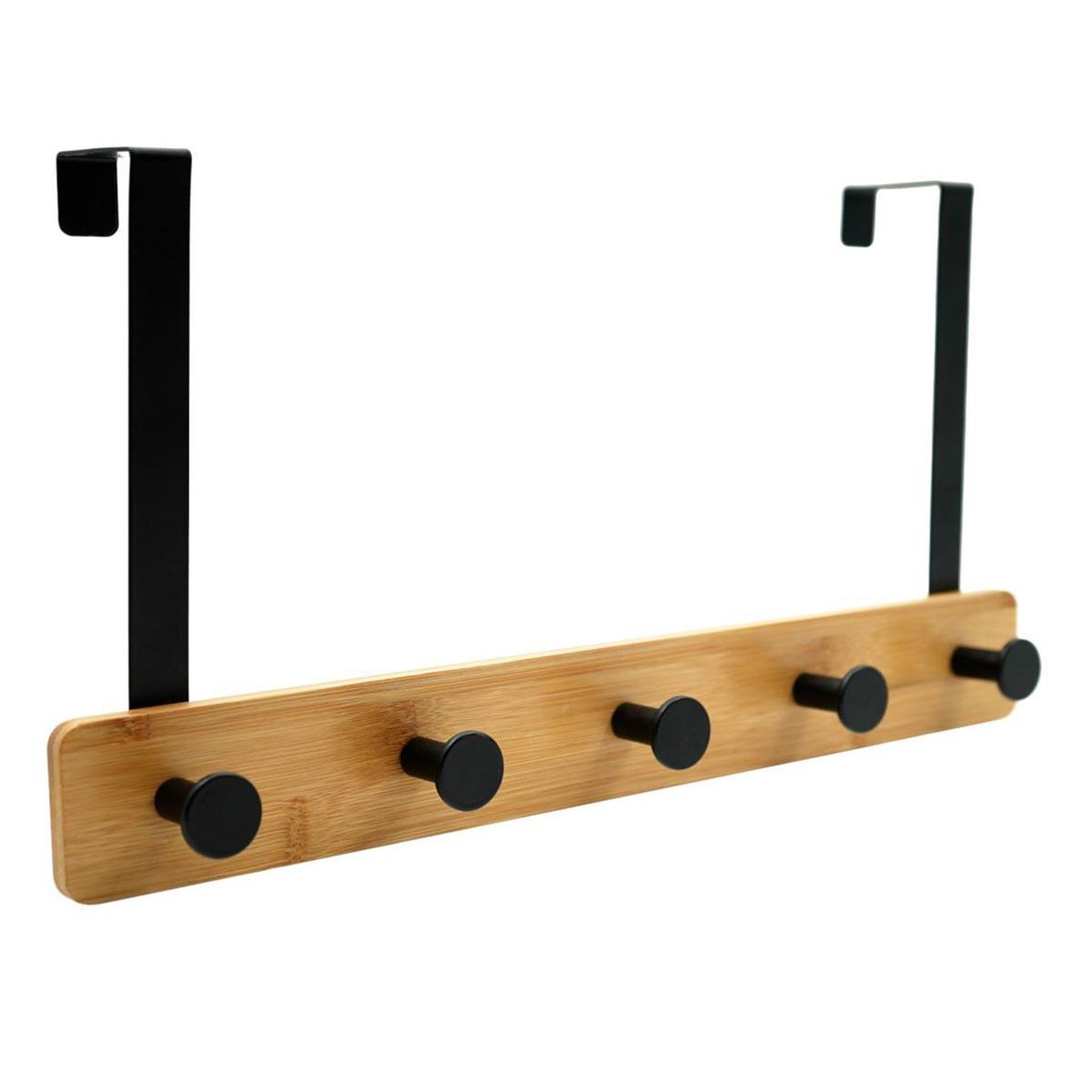 Douceur d'Intérieur Patère à suspendre 5 crochets  fixeo  38cm naturel & noir