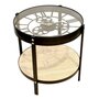 Voir la diapositive 1 : Paris Prix Table d'Appoint Design  Plateau Horloge  40cm Noir