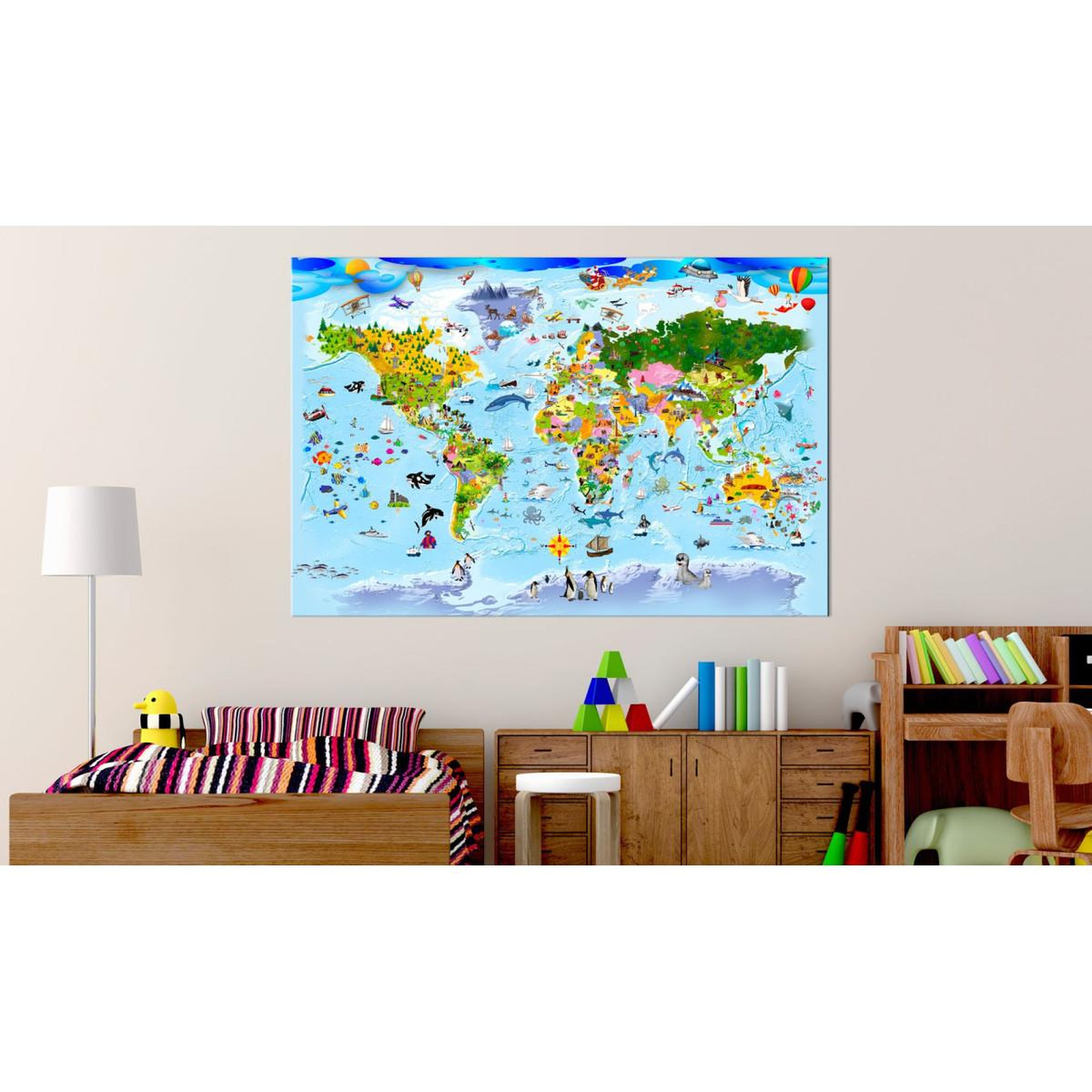 Voir la diapositive 2 : Paris Prix Tableau Imprimé  Children's Map : Colourful Travels