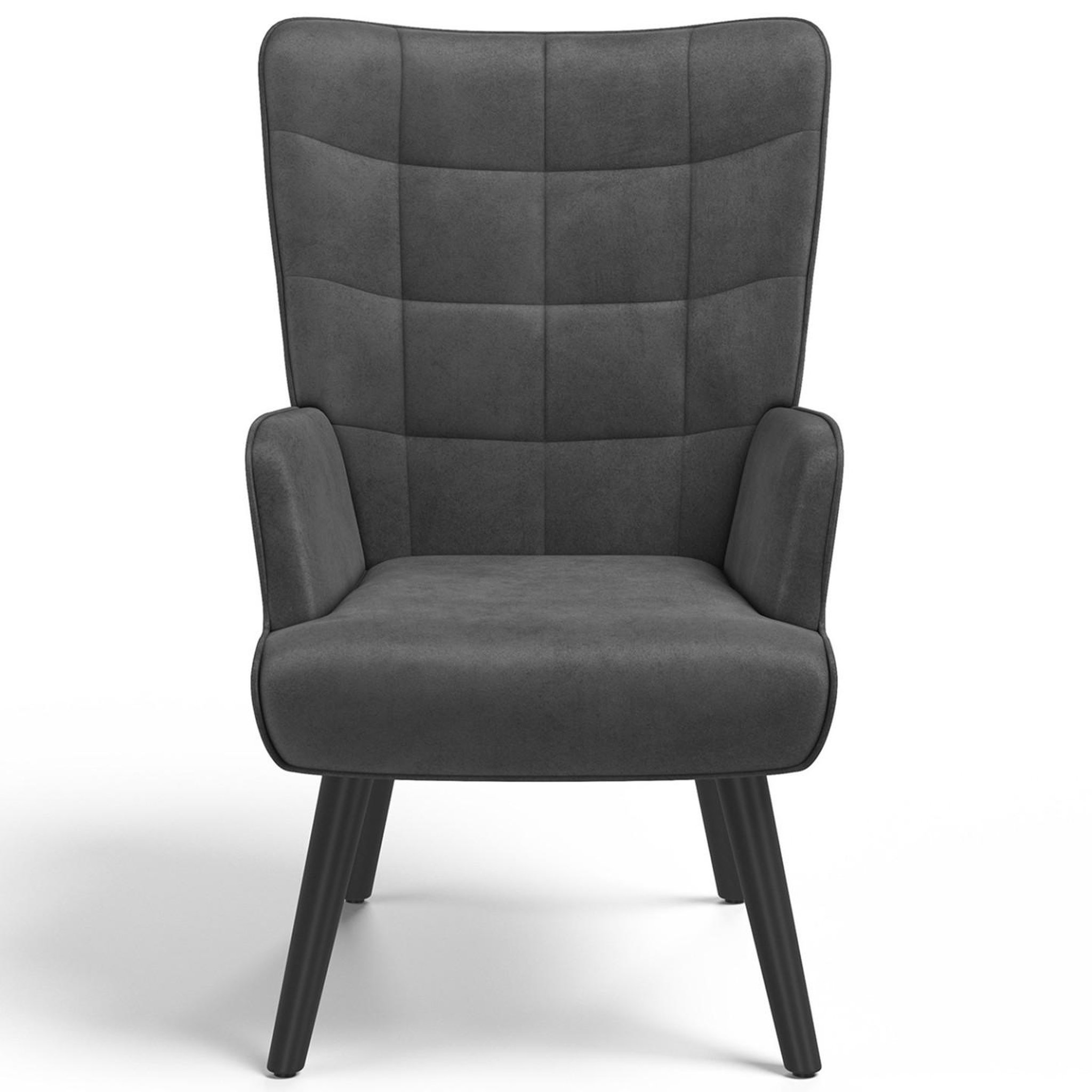Voir la diapositive 3 : ID MARKET Fauteuil scandinave ania en velours gris