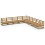 Voir la diapositive 2 : VIDAXL Salon de jardin 9 pcs marron miel bois de pin massif