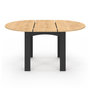 Voir la diapositive 3 : ID MARKET Table à manger extensible ronde DONA 4-8 personnes noire plateau façon hêtre 110-150 cm