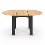 Voir la diapositive 3 : ID MARKET Table à manger extensible ronde DONA 4-8 personnes noire plateau façon hêtre 110-150 cm