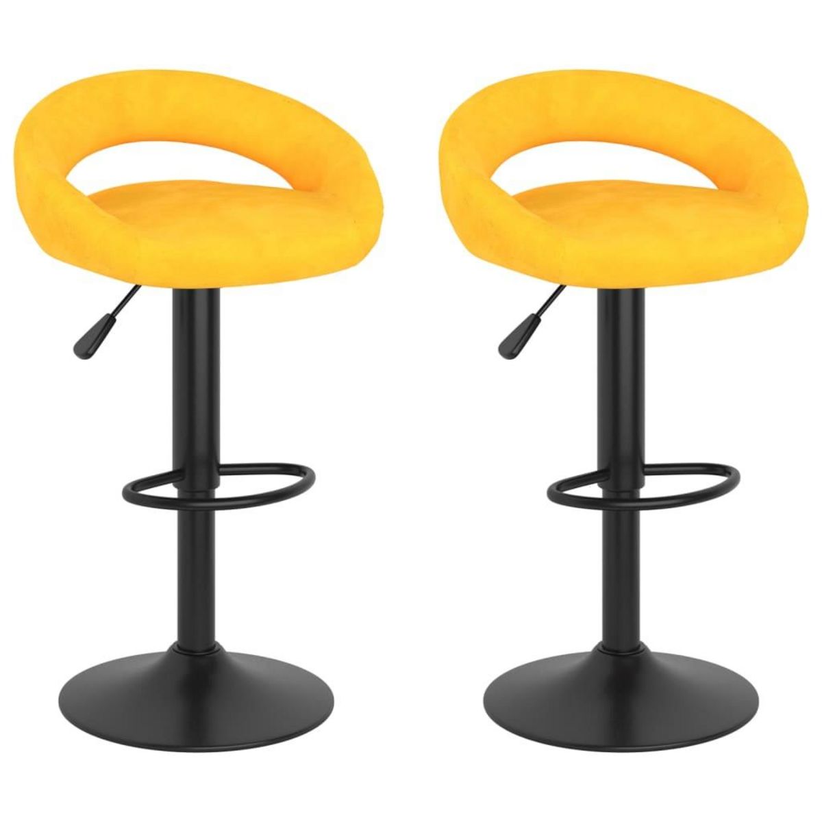 VIDAXL Tabourets de bar lot de 2 jaune moutarde velours