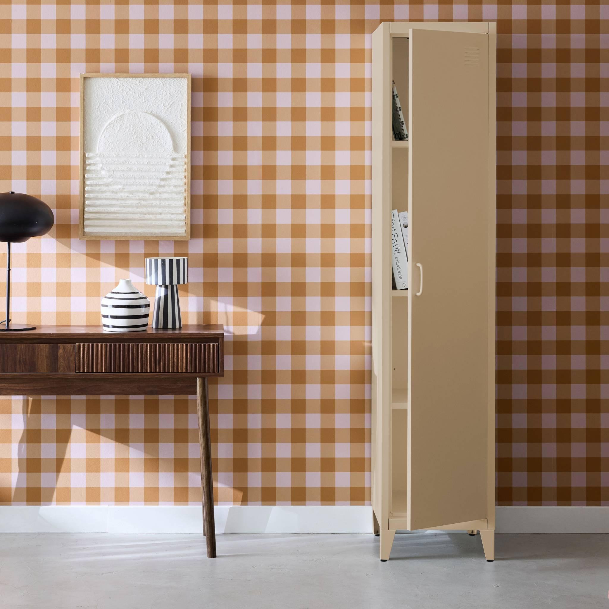 Voir la diapositive 5 : SWEEEK Armoire chambre industrielle métal, 4 espaces de rangement