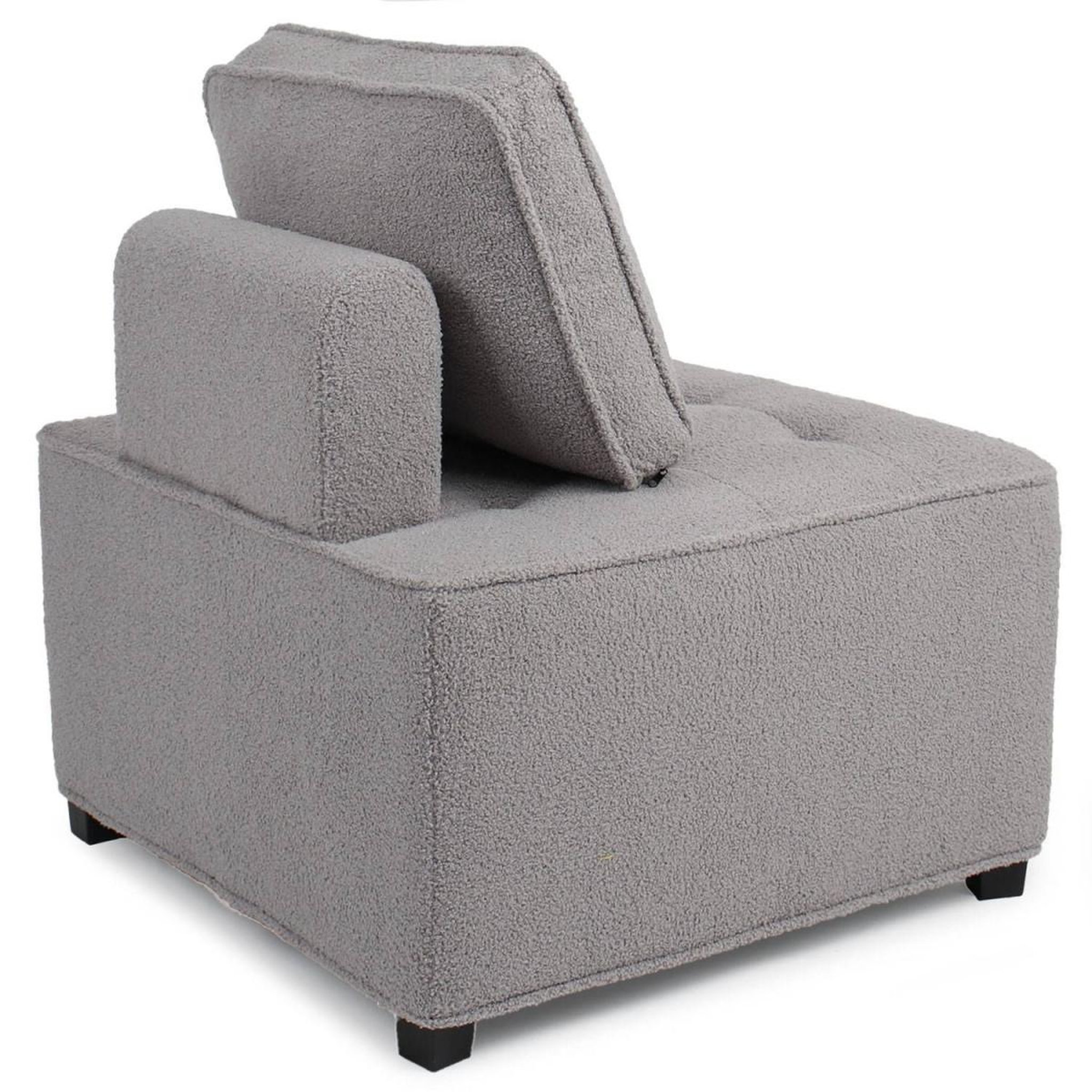 Voir la diapositive 5 : Paris Prix Module fauteuil  bouclette  82cm gris