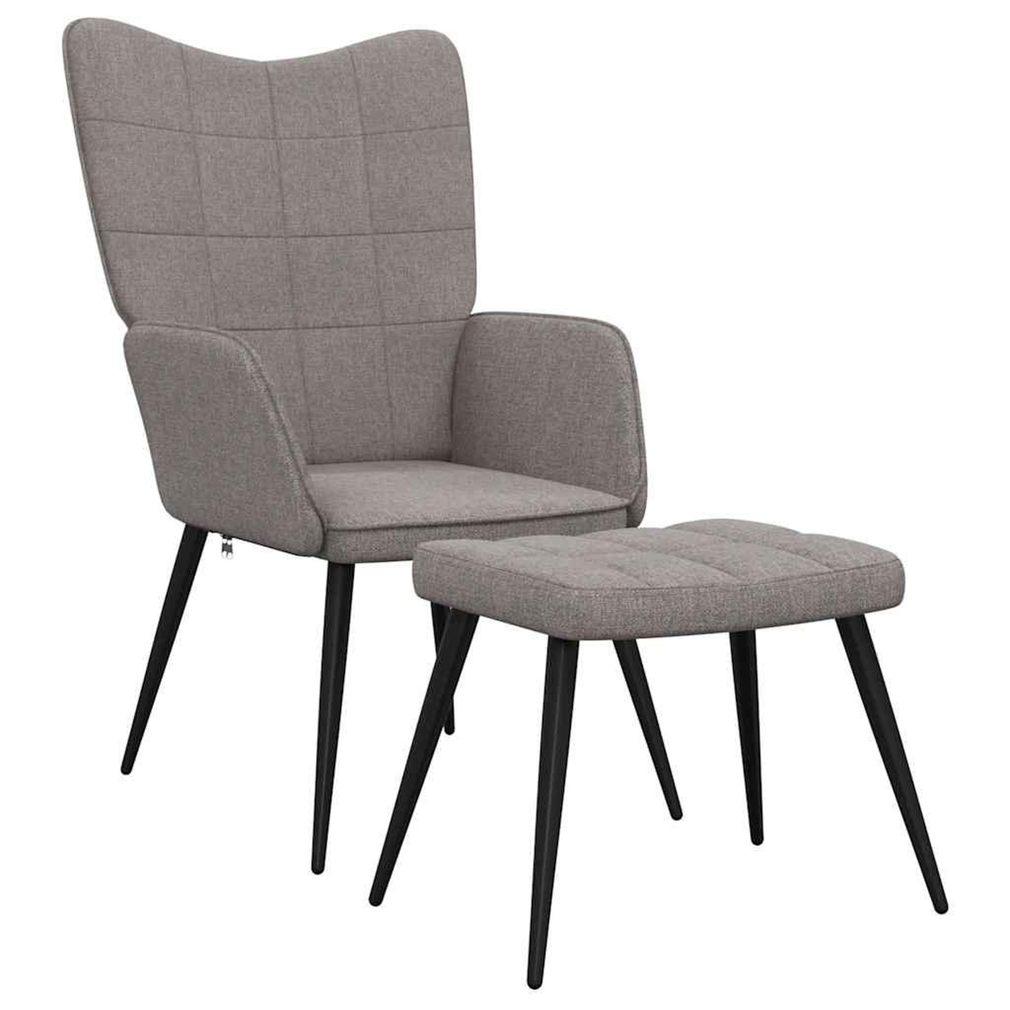 Voir la diapositive 2 : VIDAXL Chaise de relaxation avec tabouret Taupe Tissu