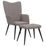 Voir la diapositive 2 : VIDAXL Chaise de relaxation avec tabouret Taupe Tissu