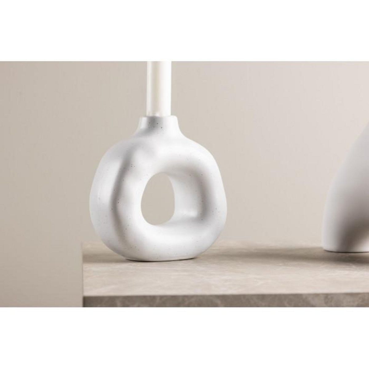 Paris Prix Bougeoir Design en Céramique  Judi  13cm Blanc