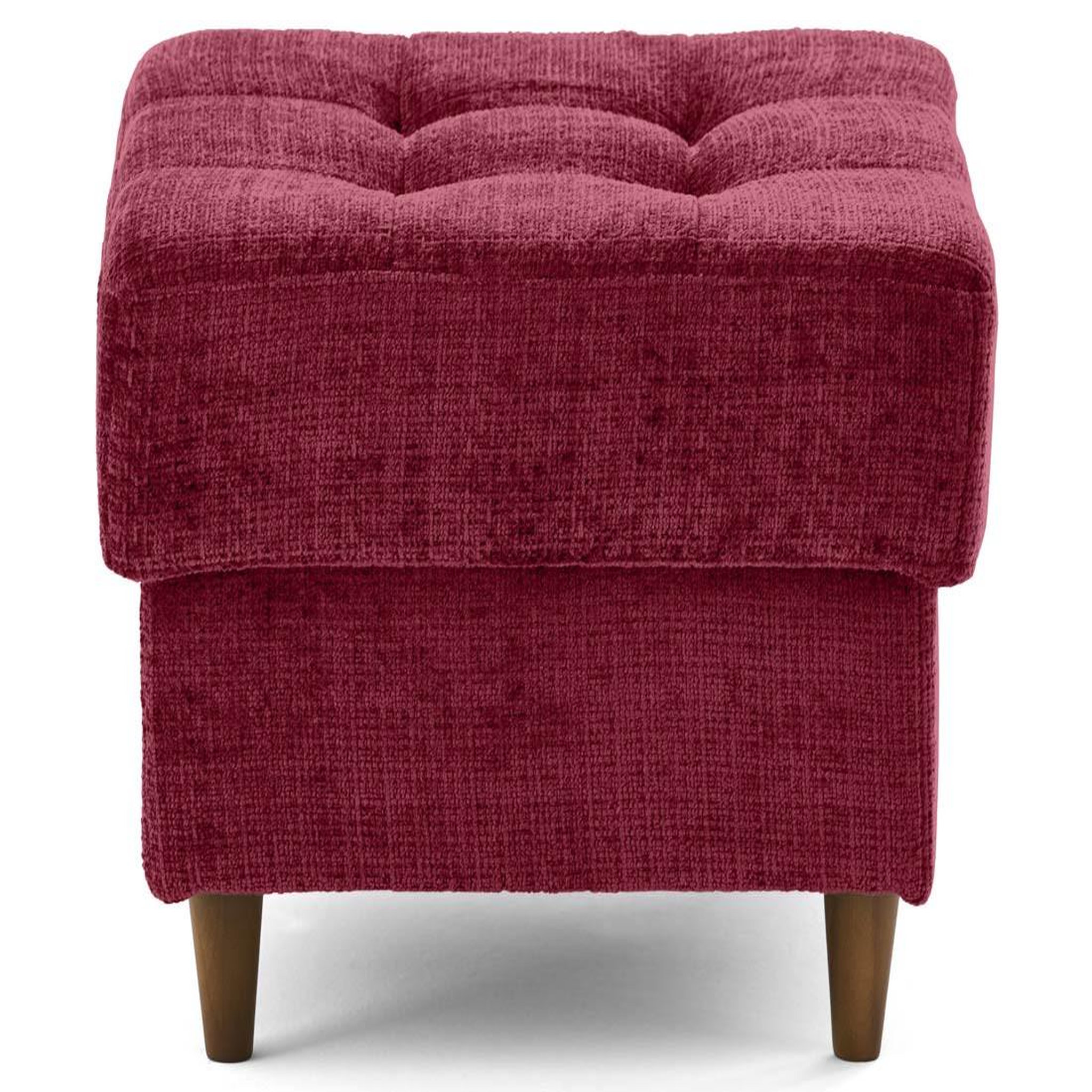 Voir la diapositive 1 : BEST MOBILIER Anna - pouf en velours texturé - pieds en bois