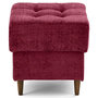 Voir la diapositive 1 : LISA DESIGN Anna - pouf en velours texturé - pieds en bois