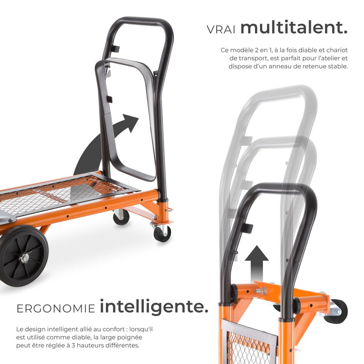 tectake Diable 2-en-1 2-en-1 orange