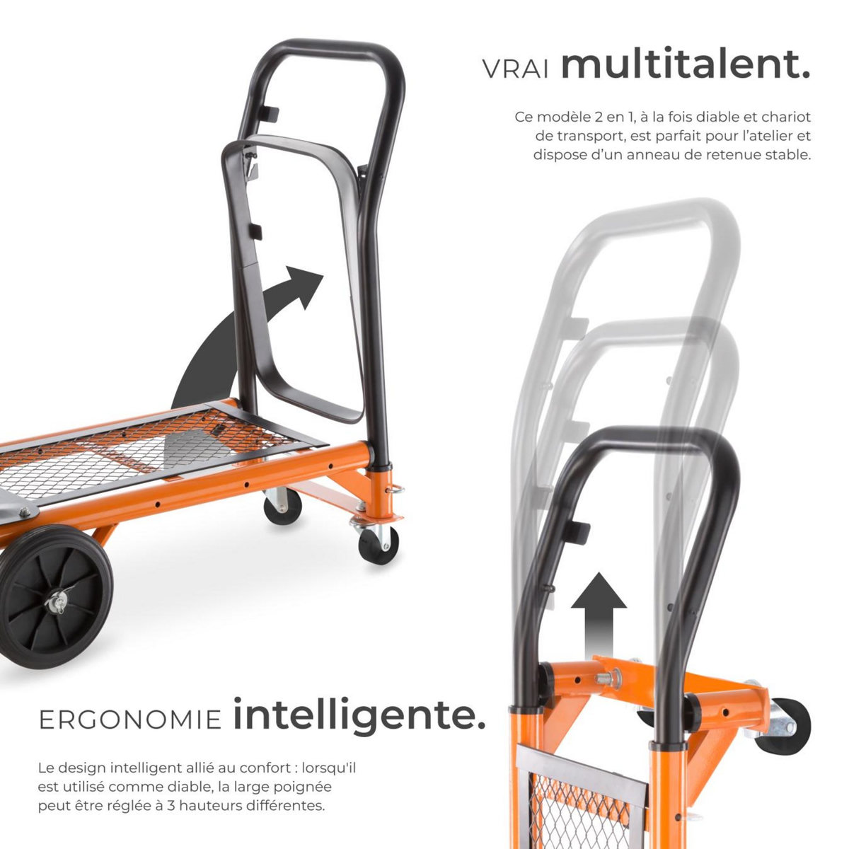 tectake Diable 2-en-1 2-en-1 orange