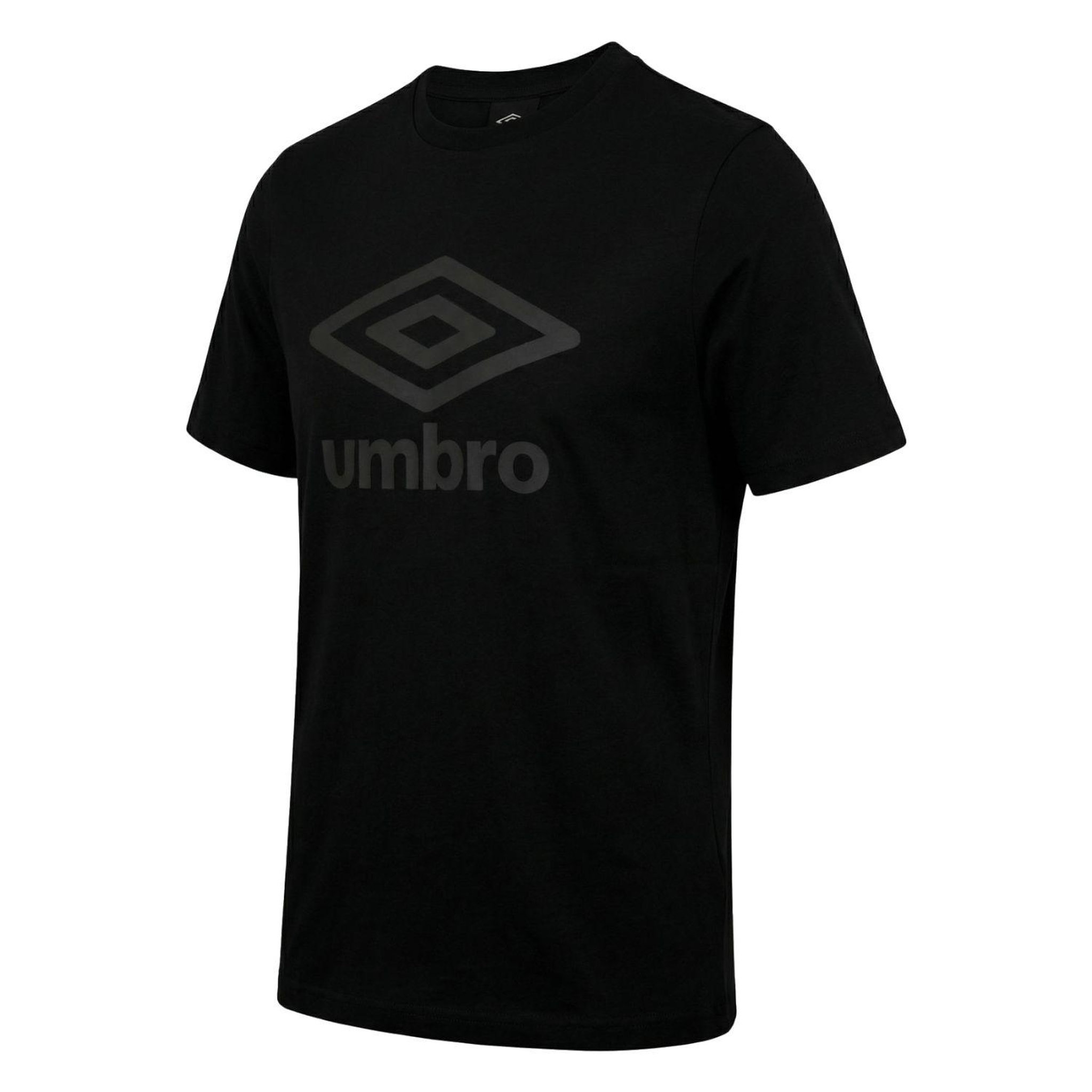UMBRO T-shirt homme col rond regular en coton 160 gsm basic core logo. Coloris disponibles : Noir