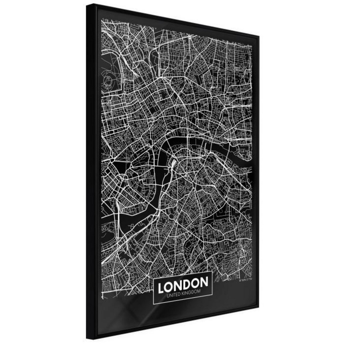 Paris Prix Affiche Murale Encadrée  City Map London Dark