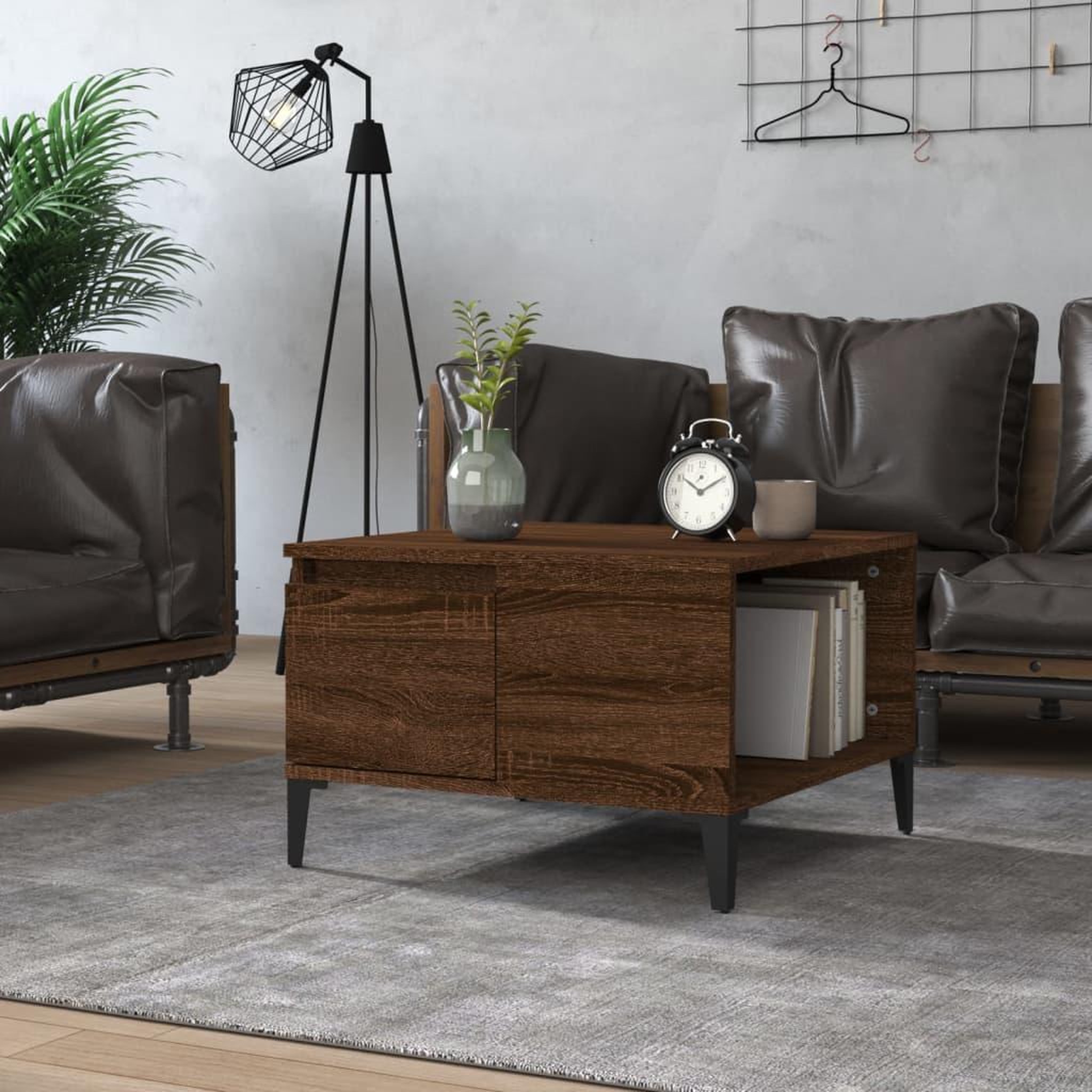 Voir la diapositive 1 : VIDAXL Table basse chene marron 55x55x36,5 cm bois d'ingenierie