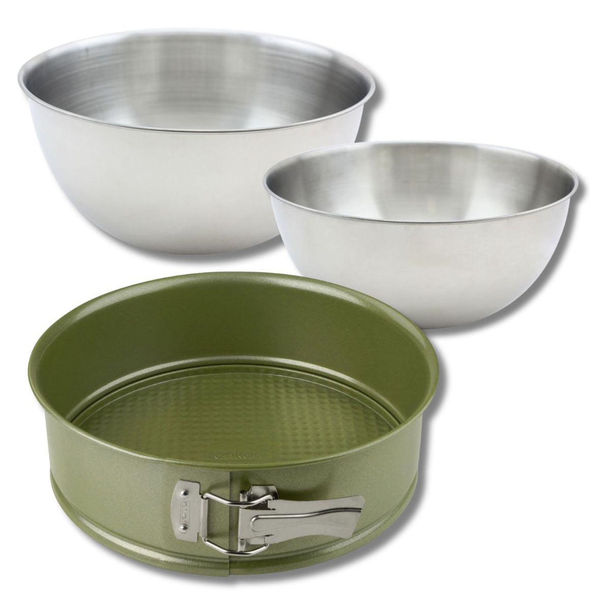 ZENKER Set pâtisserie avec moule à manqué à charnière 26 cm, 2 bols à mixer et spatule Zenker