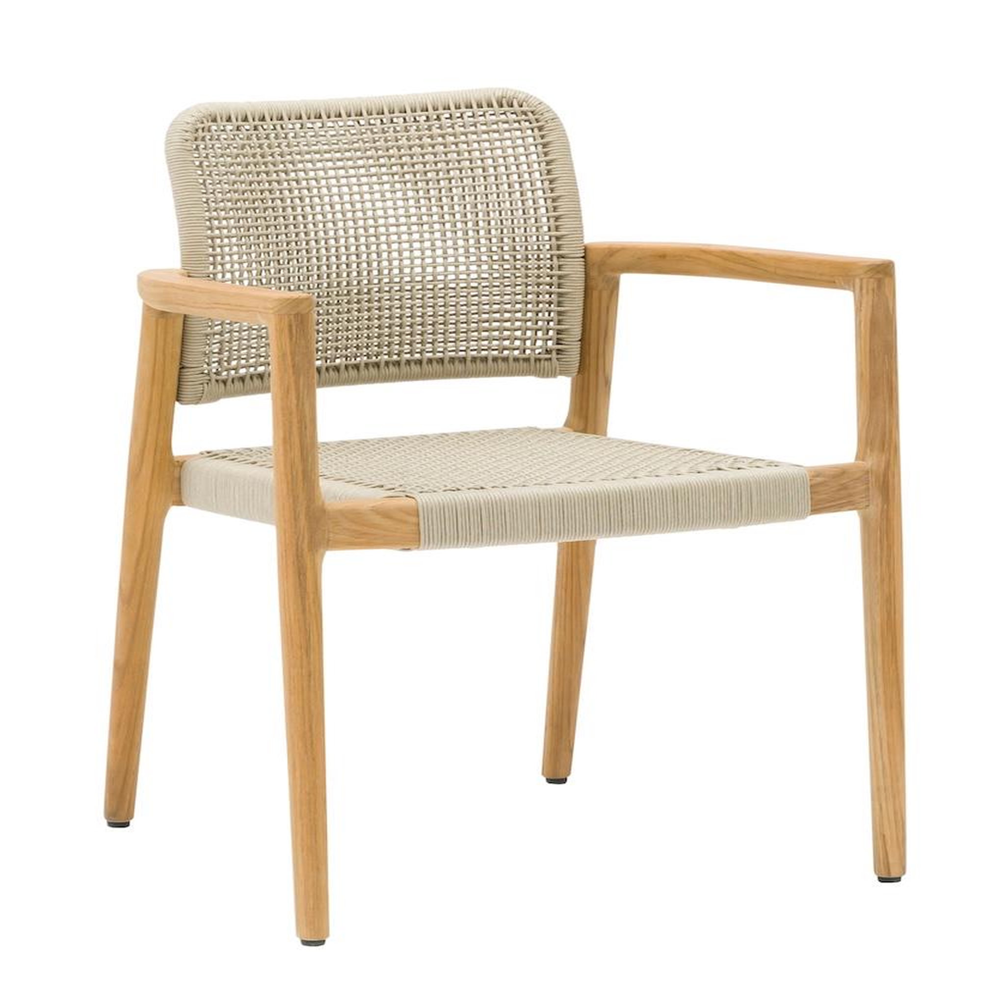 Proloisirs Fauteuil - ECRINS - Aluminium / Teck - Rope ronde - Teck