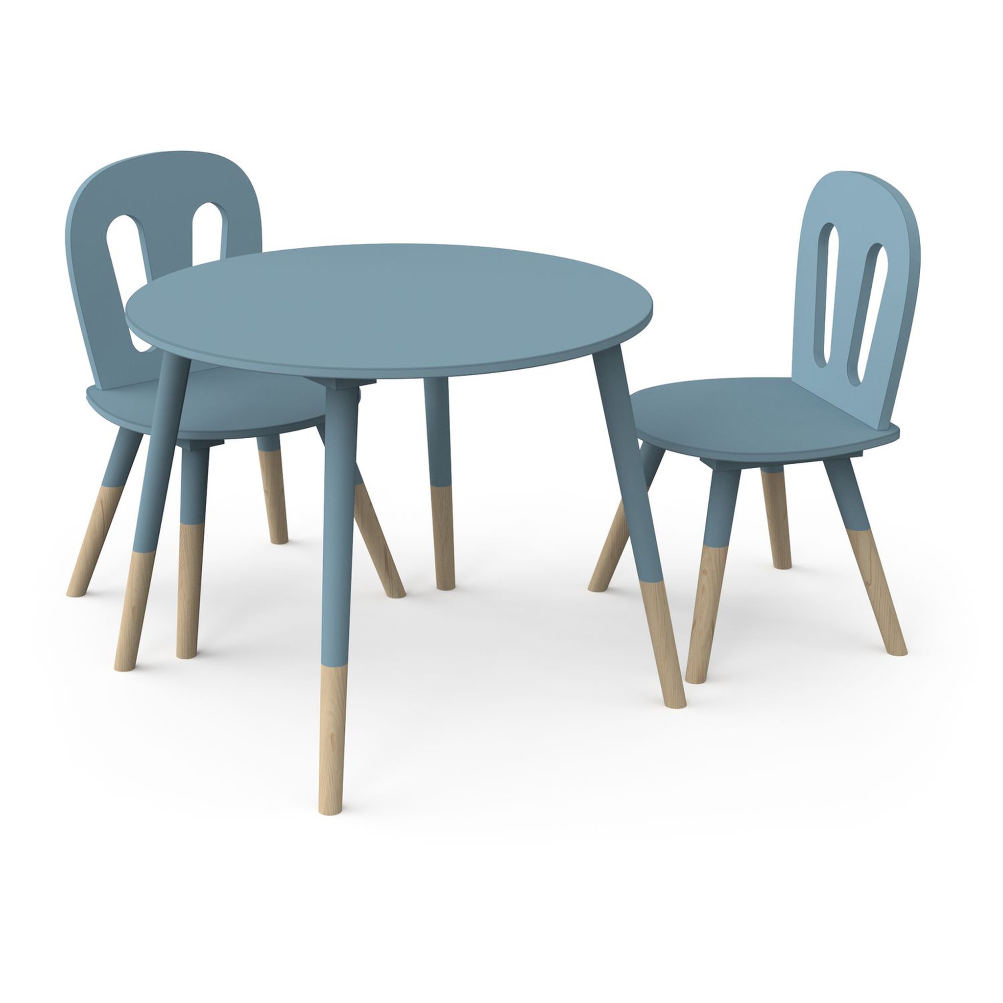 Voir la diapositive 1 : Set enfant 1 table 2 chaises bleu LINIA