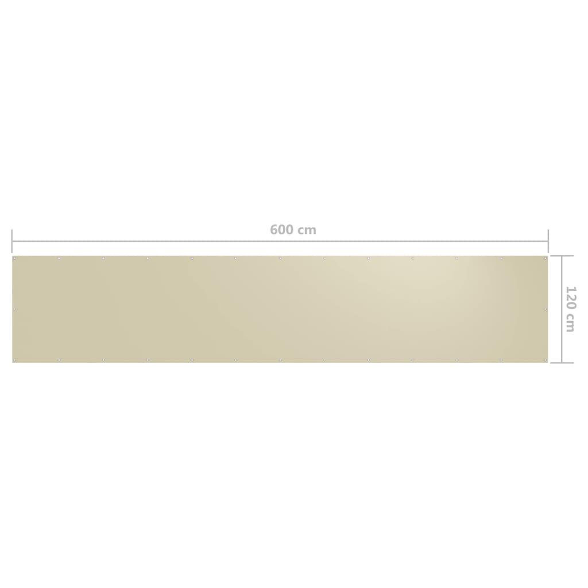 Voir la diapositive 6 : VIDAXL Ecran de balcon Creme 120x600 cm Tissu Oxford