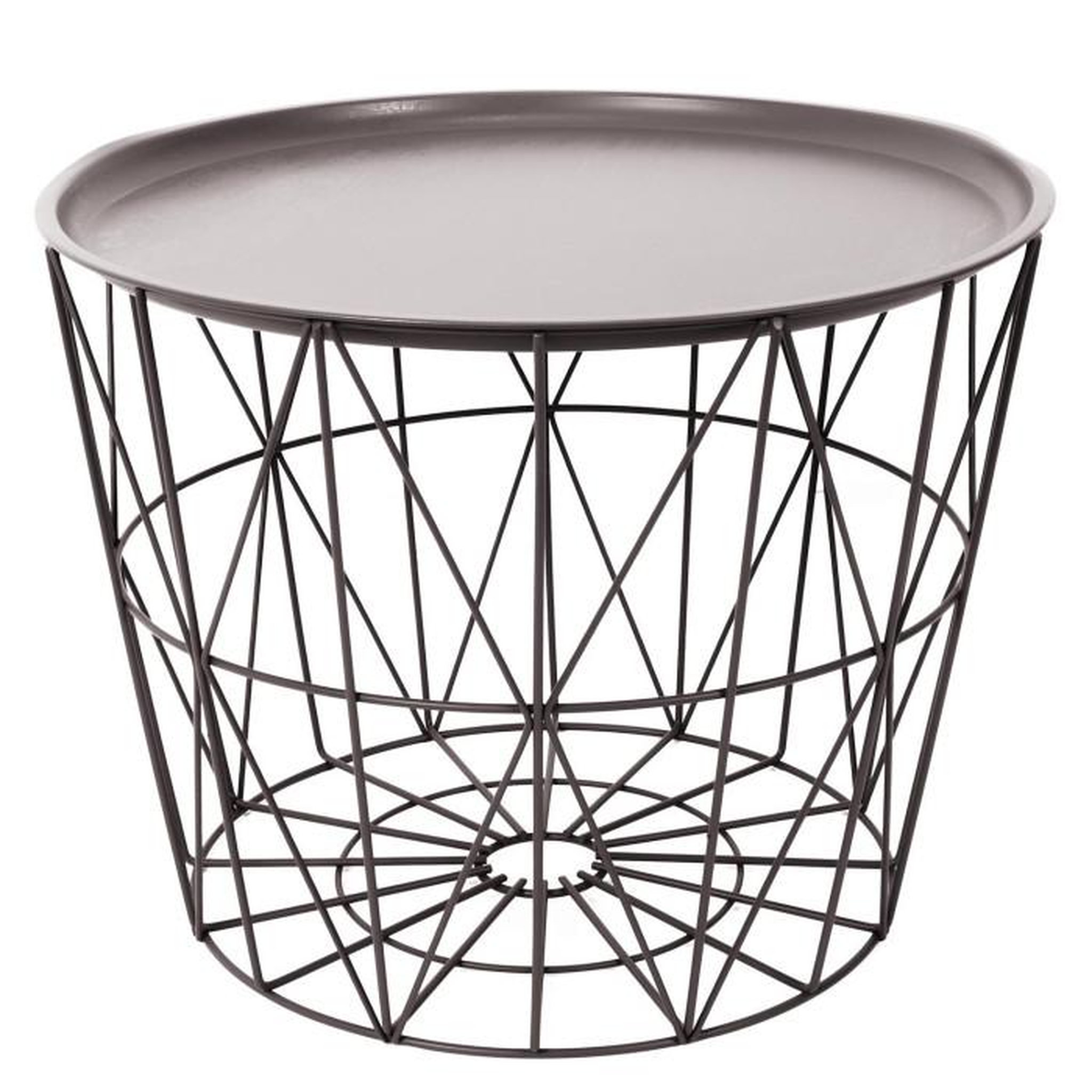 Voir la diapositive 2 : Paris Prix Table d'Appoint Design  Filaire  52cm Taupe