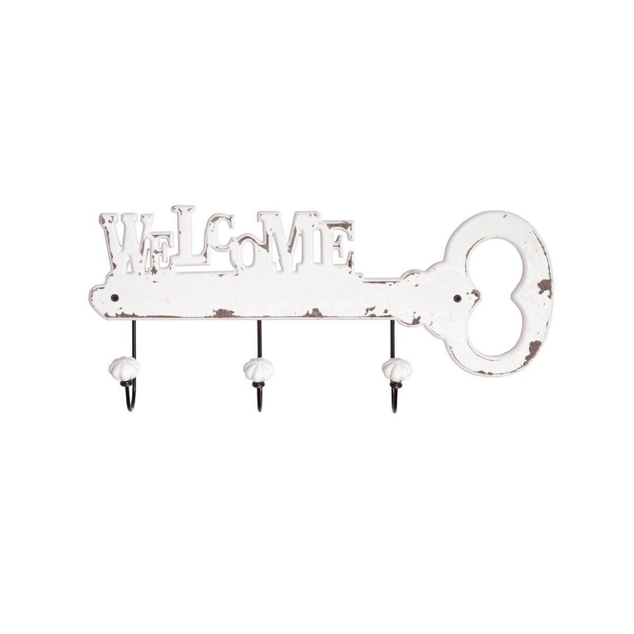Voir la diapositive 3 : Paris Prix Patère murale 3 crochets  key  50cm blanc