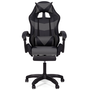 Voir la diapositive 5 : ID MARKET Fauteuil de gaming LED LUC avec repose-pied, coussin de tête et support lombaire noir et gris
