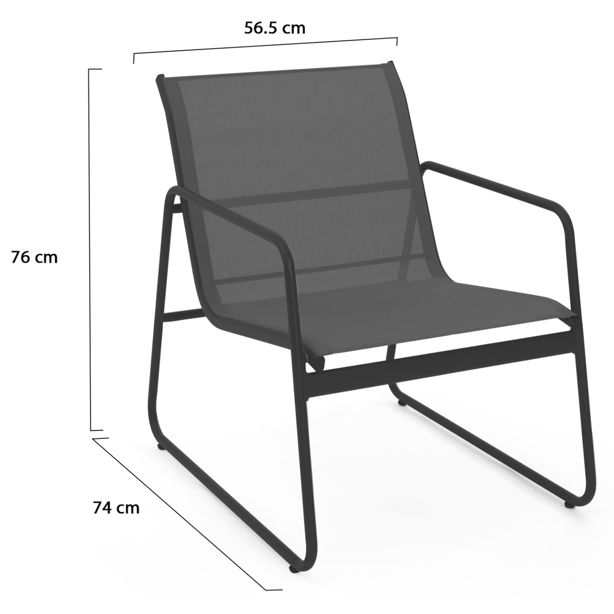 Voir la diapositive 5 : ID MARKET Salon de jardin bas malaga 6 places avec 2 canapés, fauteuils et table gris anthracite