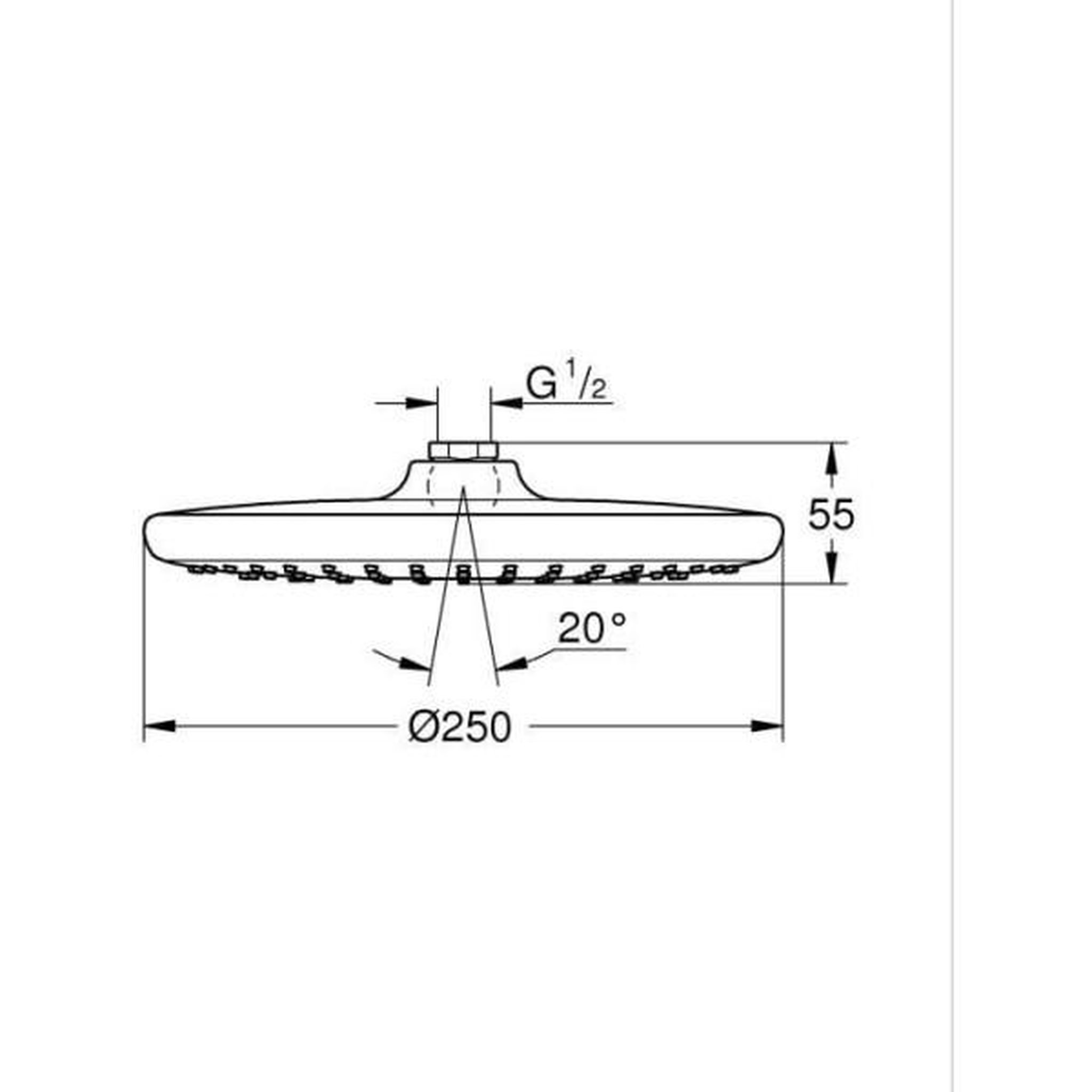 Voir la diapositive 2 : Grohe Douche de tete ronde - GROHE Vitalio Start 250 - 1 jet - 250 mm - Chromé - Economie d'eau - Débit d'eau uniforme - 26815000