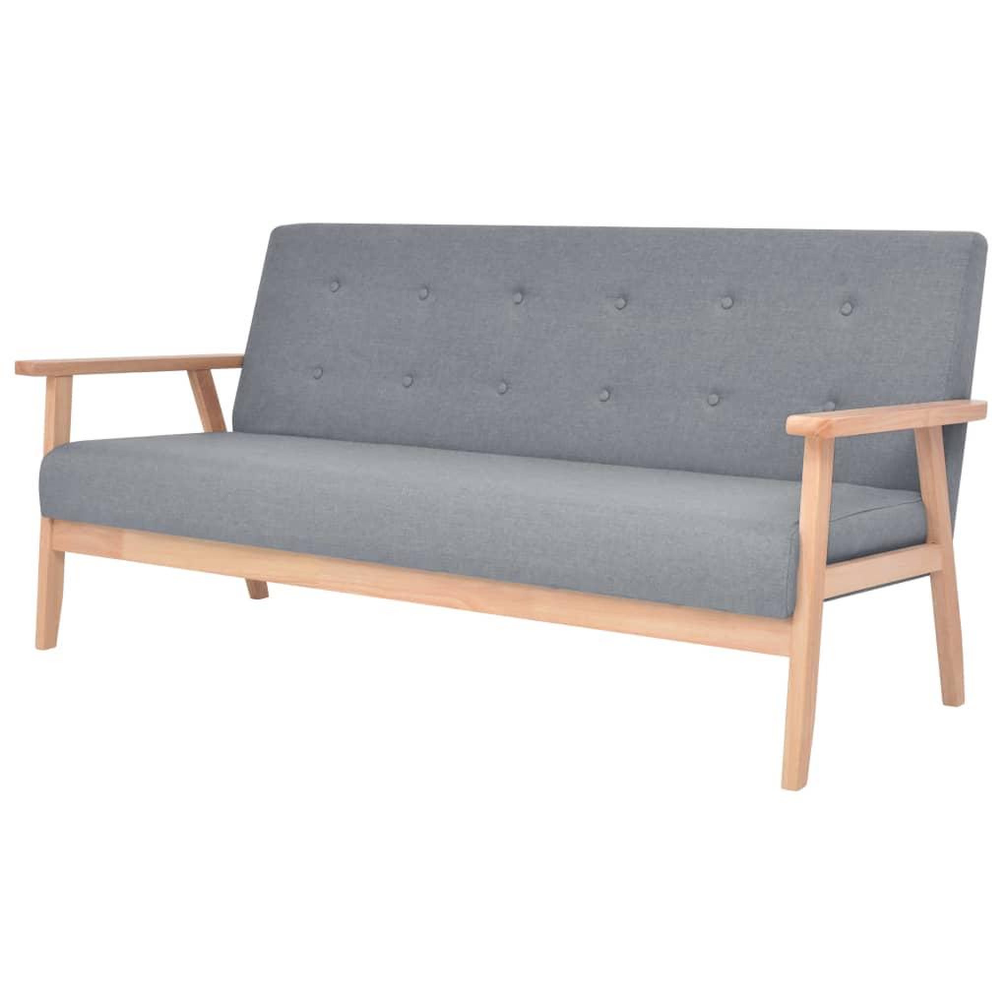 Voir la diapositive 2 : VIDAXL Ensemble de canapes 3 pcs Tissu Gris clair
