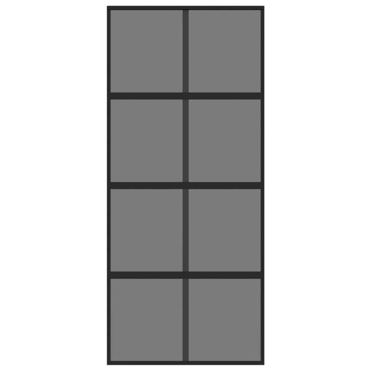 VIDAXL Porte coulissante noir 90x205 cm verre trempe aluminium