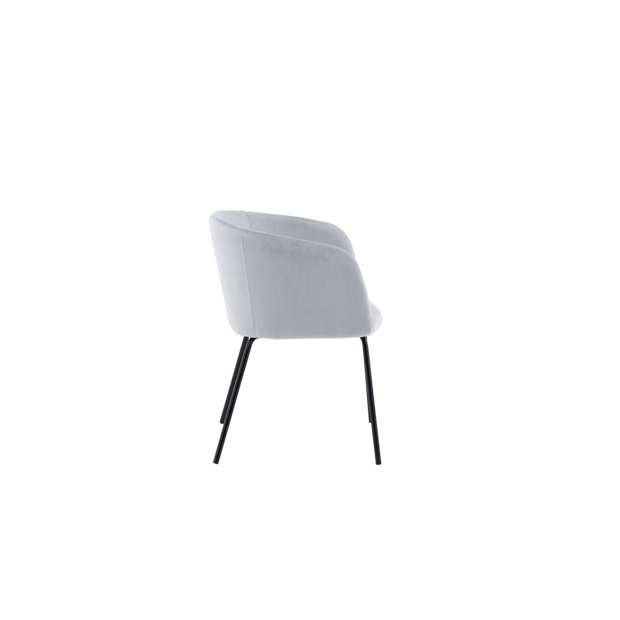 Voir la diapositive 2 : Paris Prix Chaise en velours  berit  78cm gris & noir