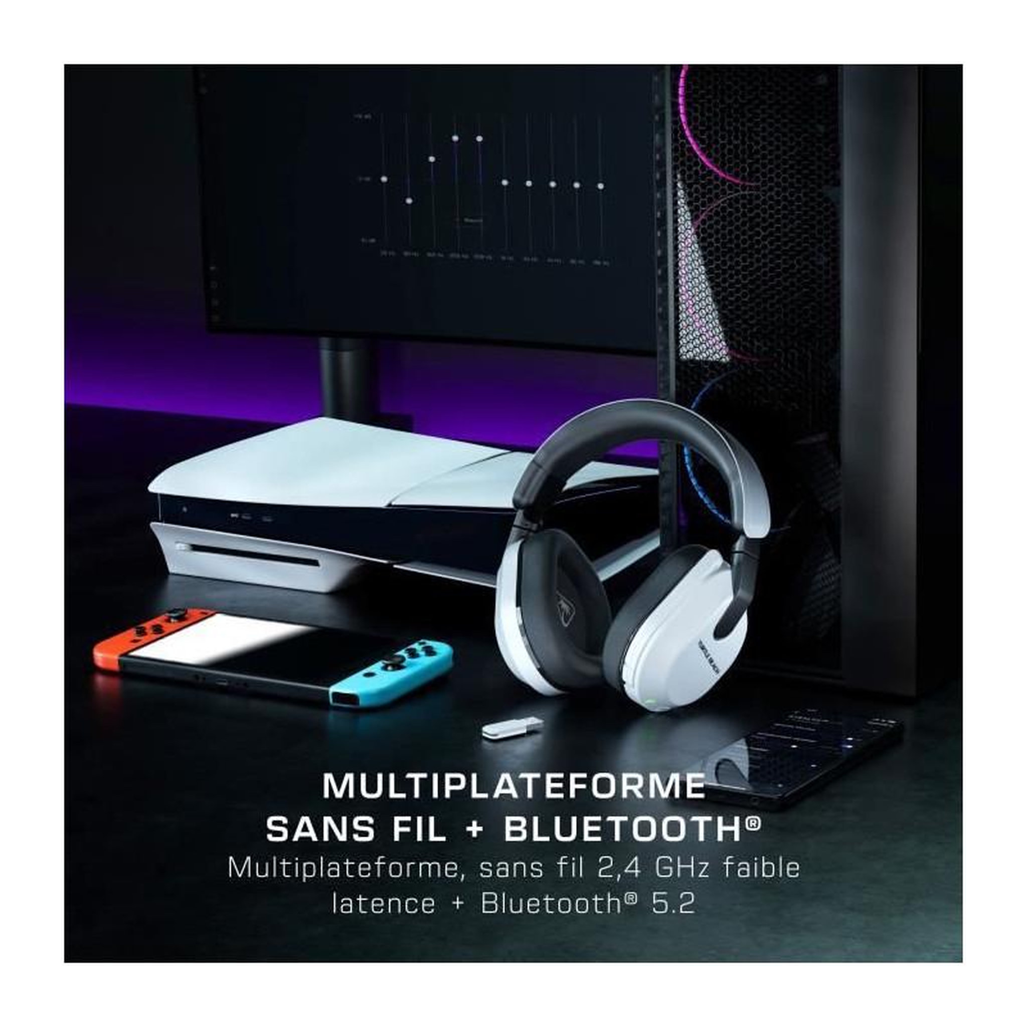 Voir la diapositive 5 : Turtle Beach Casque de gaming multi-plateforme sans fil - TURTLE BEACH - Stealth™ 600 PS (Gen 3) - Blanc